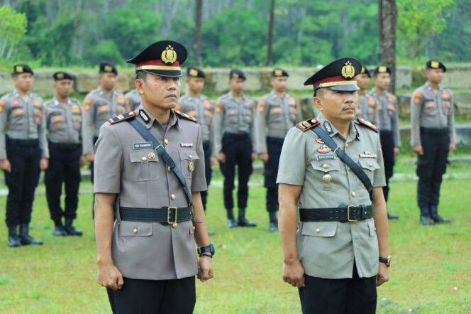 Kapolres Pimpin Serah Terima Jabatan Kapolsek Lambu Kibang.