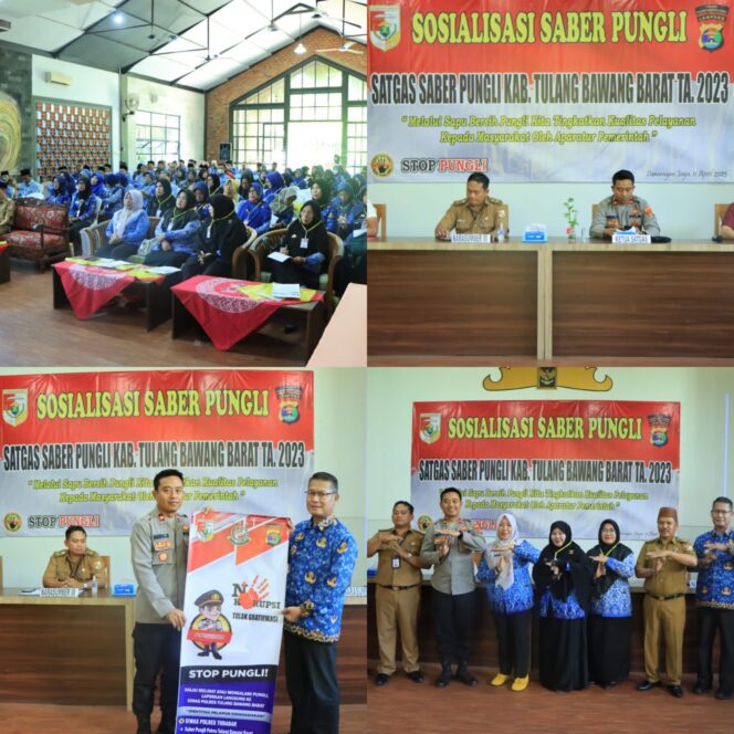 Wakapolres Tulang Bawang Barat Bersama Satgas Saber Pungli Laksanakan Sosialisasi Saber Pungli