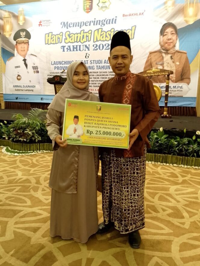 Pon Pes Al-Husna Bukit Raja Wali Sabet Juara I Lomba Kebersihan dan Kesehatan Lingkungan Pondok Pesantren