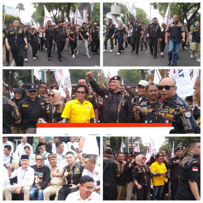 Pimpinan Pusat PEKAT-IB Komandoi Kadernya Deklarasi dan Mengawal Prabowo-Gibran Daftar ke KPU RI.
