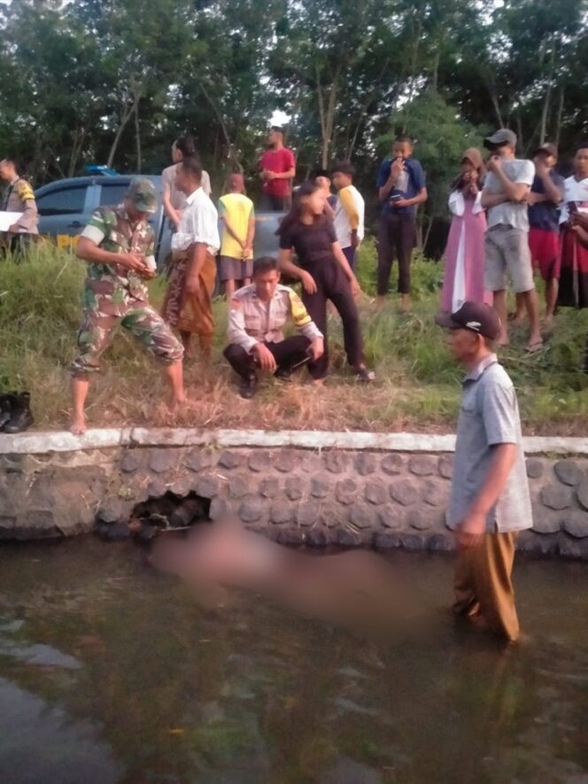 Masyarakat digegerkan Penemuan Mayat Mengambang di sungai kebun Renteng Desa Mangaran