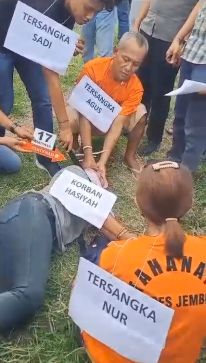 
Polres Jember Melakukan Rekonstruksi Pembunuhan Seorang Nenek di Jombang Jember