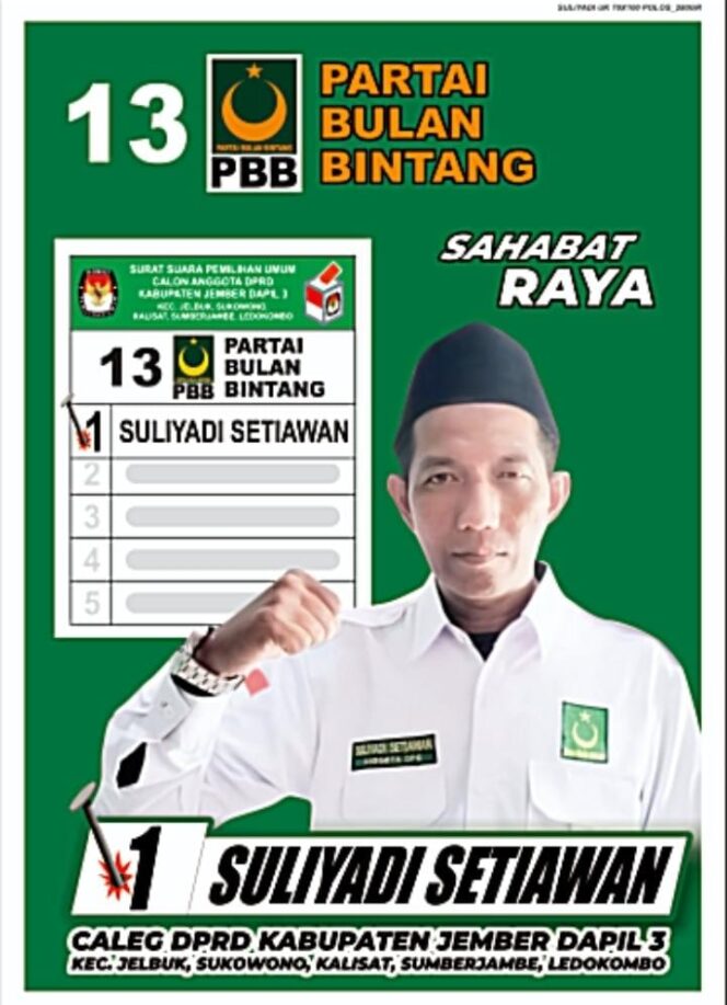 
Suliyadi PBB Jika jadi dewan siap Kawal Honor Ketua RT/RW di Jember Naik 200 Persen