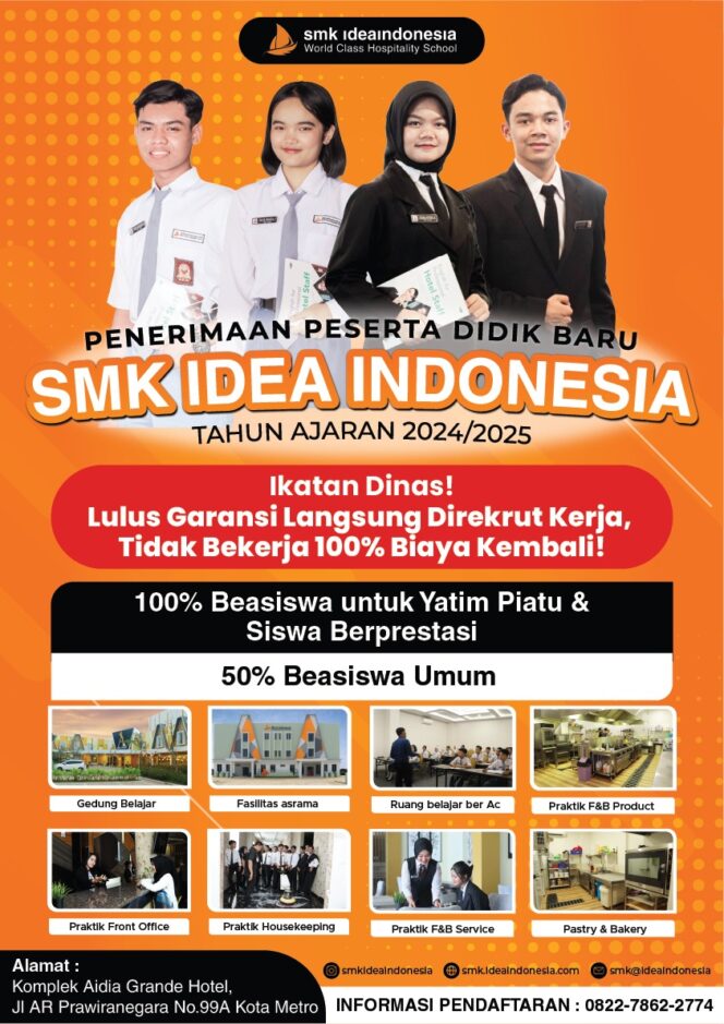 
Peringatan HARKITNAS, SMK IDEA INDONESIA Beri 200 Beasiswa  Pendidikan GRATIS Sampai LULUS  Bagi Yatim Piatz Dan Santri Berprestasi