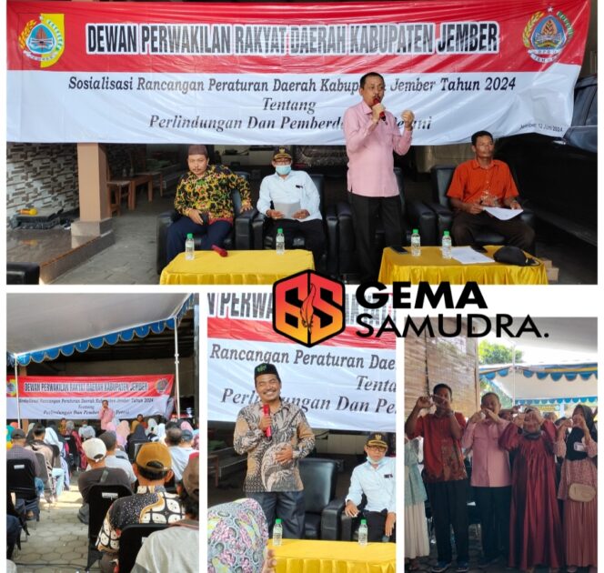 
H.M.Hasan Basuki, SH. Anggota Komisi C DPRD Jember Sosialisasi Raperda Perlindungan dan Pemberdayaan Petani tahun 2024