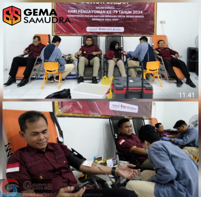 
Pegawai Kantor Imigrasi Kelas I TPI Jember Ikut andil Giat Donor darah Dalam Rangka Hari Pengayoman Ke 79