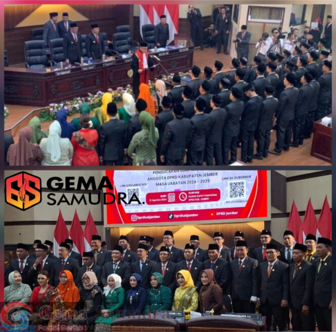 
peresmian pengangkatan anggota DPRD Jember masa jabatan 2024 – 2029.