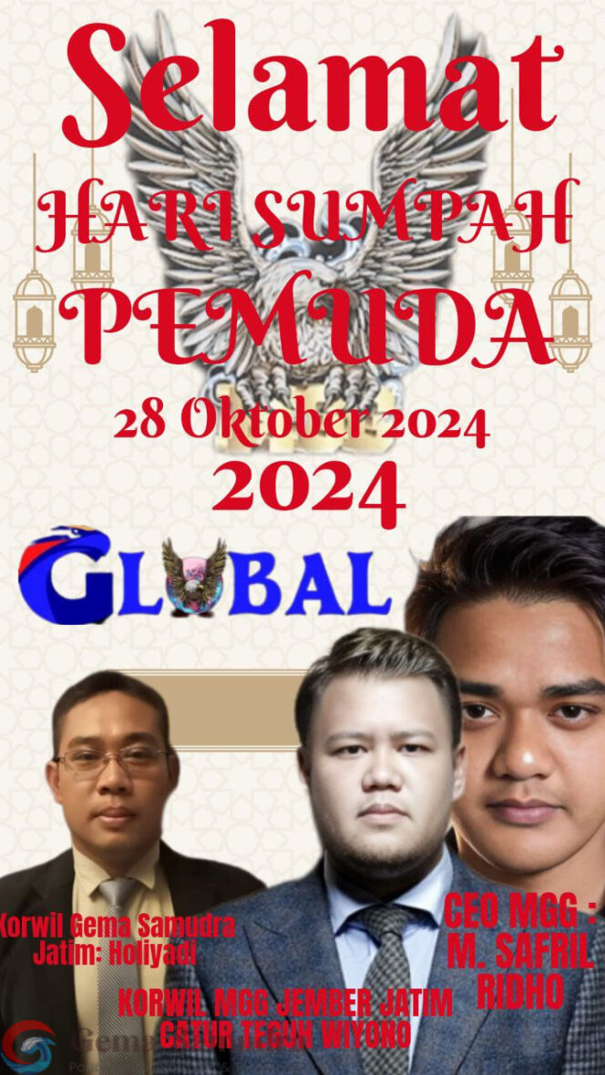 
Ucapan Selamat Hari Sumpah Pemuda Korwil MGG Jember Catur Teguh Wiyono