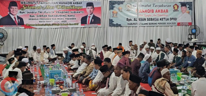 
Ketua Dewan Perwakilan Rakyat Daerah (DPRD) Kabupaten Tulangbawang, Aliasan menggelar walimatul tasyakuran Manaqib Akbar