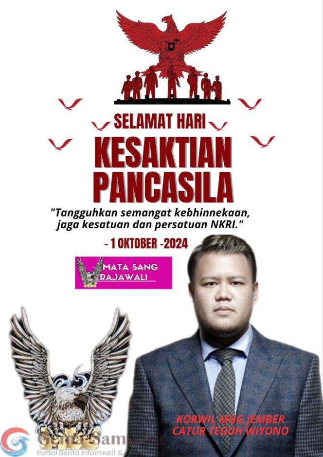 
Korwil MGG Jember Catur Teguh Wiyono Mengucapkan Selamat Hari Kesaktian Pancasila