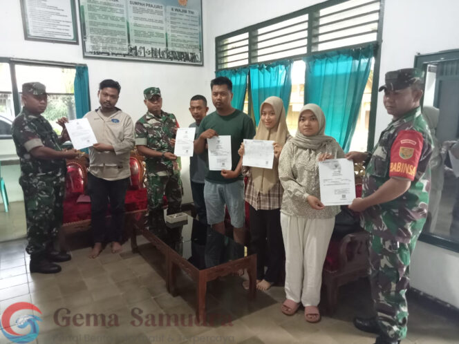 Koramil Jajaran Kodim Kembali Bagikan Akte Kelahiran Gratis Program Kodim 0429/Lamtim