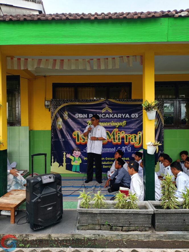 
SDN Pancakarya 03 Memperingati Isra’ Mi’raj Nabi Muhammad SAW dengan Tema” Membangun Generasi Hebat , Cinta Rosululloh dengan Gemar Bersholawat”