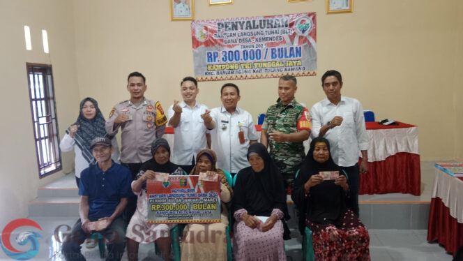 PLT,kakam Tri tunggal jaya salurkan BLT,DD tahap pertama kepada 35 KPM