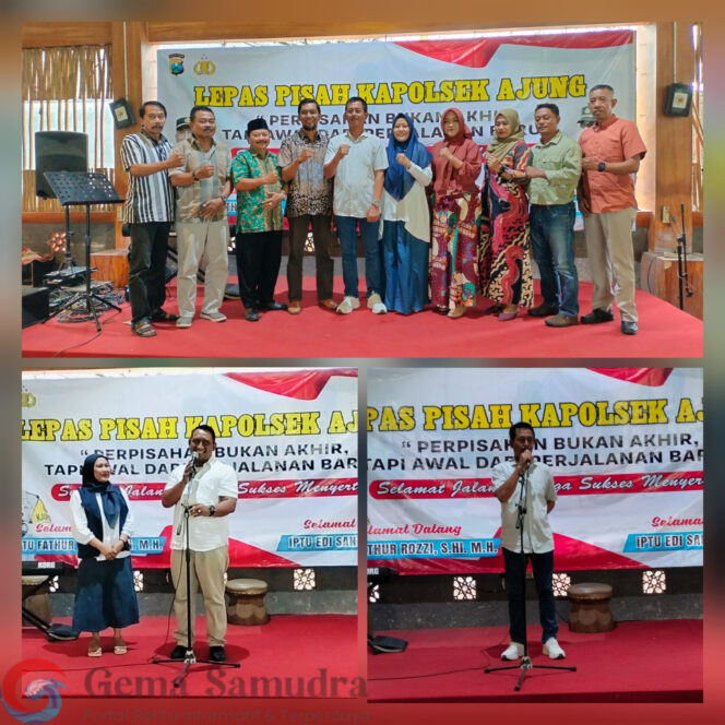 
Lepas Kenal Mantan Kapolsek Ajung Iptu Edy Santoso S.H. Ke Kapolsek Baru Iptu Fathur Rozzi S.Hi. M.H.