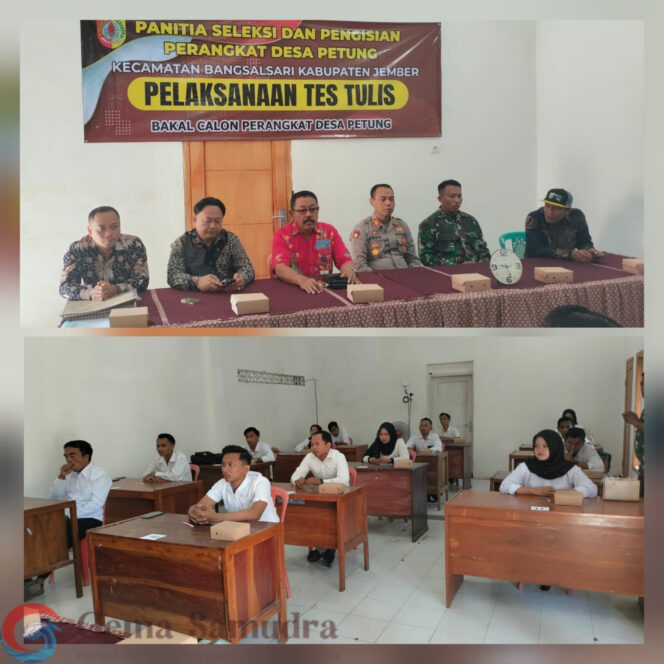 
Pelaksanaan Tes Tulis dan Pengumuman Bacalon Perangkat Desa Petung dengan Nilai Tertinggi.