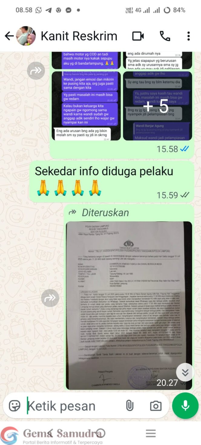 
Perampasan Sepeda Motor Terjadi Lagi Di Tanggamus