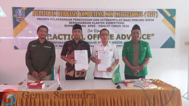 Untuk Meningkatkan Kompetensi Kader, PC GP Ansor Jember Teken MoU dengan UPT BLK