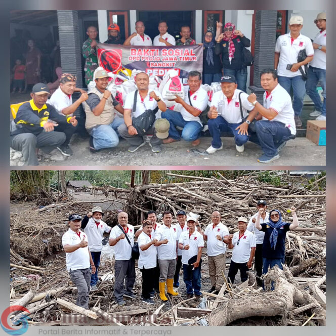 
DPD Projo Jatim Gelar Aksi Sosial Serahkan Bantuan Paket Sembako Untuk Korban Europsi Semeru