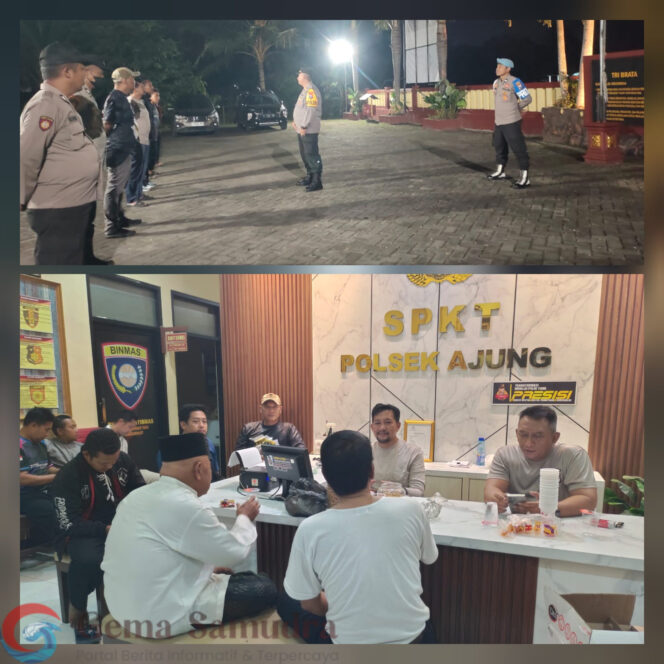 
Polsek Ajung Gelar Apel Pengamanan dan Patroli Bersama untuk Antisipasi Kamtibmas