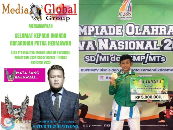 
MGG Jember Berikan Ucapan Selamat kepada Rafardhan Putra Hermawan, Peraih Medali Perunggu O2SN Cabor Karate Tingkat Nasional