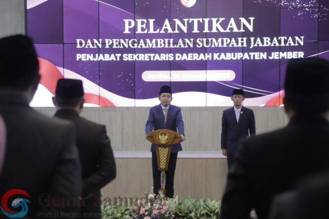 
Bupati Fawait Lantik Pj. Sekda Jember, Untuk Mendorong Kerja Cepat dan Sinergi Lintas OPD