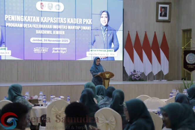 
Penguatan Desa IMAN : Tim Penggerak PKK Bersama Bakorwil Jember Gelar Peningkatan Kapasitas Kader PKK.