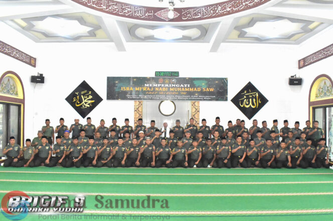 
Brigif 9/DY/2 Kostrad Melaksanakan Isra Mi’raj Nabi Muhammad SAW 1447 H/2026 M.