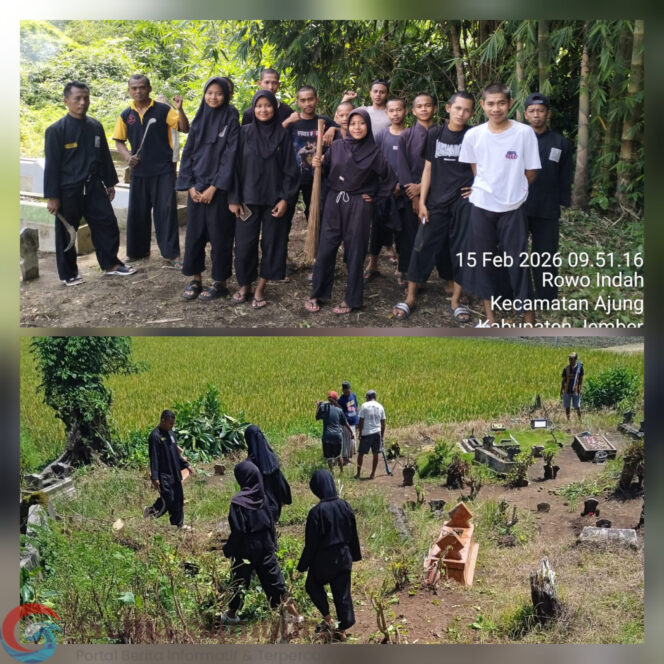 
PSHT Ranting Ajung, Cabang Jember, Pusat Madiun, Bergerak Serentak, Bersihkan Makam Jelang Ramadan