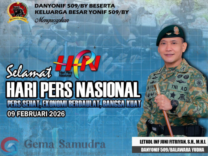 
Dihari Pers Nasional, Letkol Inf Juni Fitriyan Ucapkan HPN Untuk Media Partner Condromowo