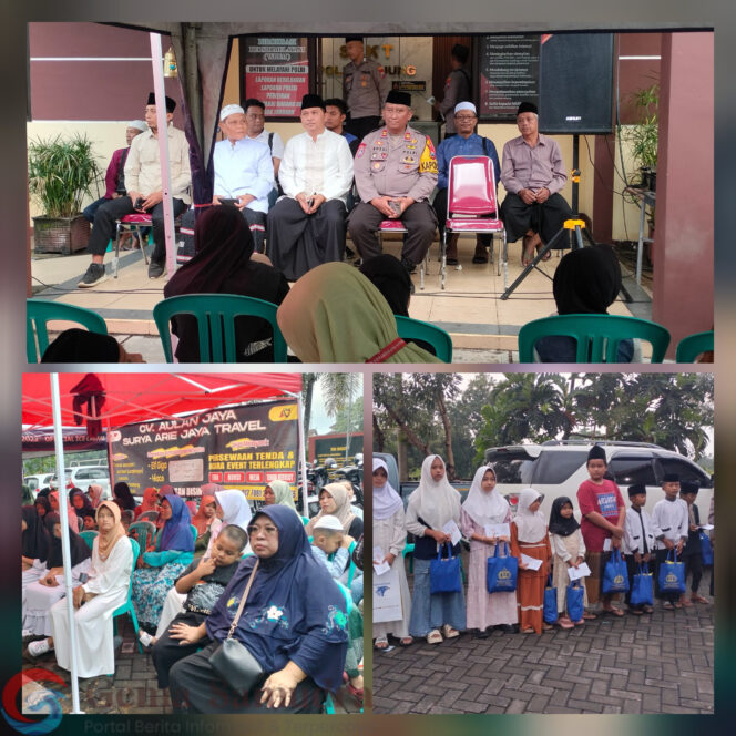 
3 Hari Bazar Ramadhan Polsek Ajung Ditutup dengan Santunan 100 Anak Yatim.