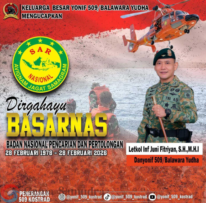 
Dirgahayu Basarnas Ke-54 Bersama TNI Sinergi Kemanusiaan Harapan Letkol Inf Juni Fitriyan