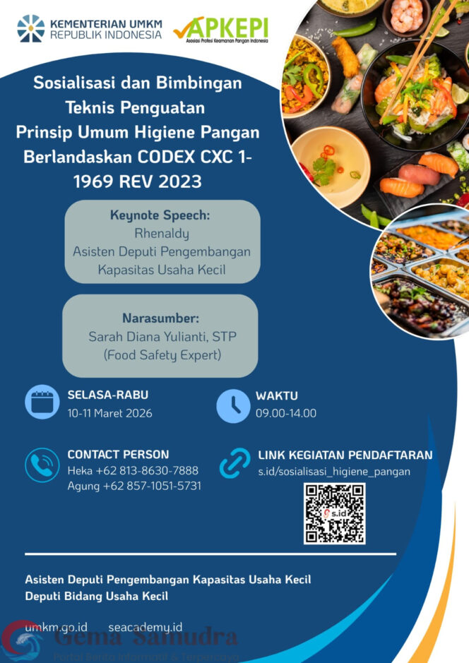 
Kementerian UMKM Melakukan Kegiatan Sosialisasi Higiene Pangan Berstandar Internasional bagi Pelaku Usaha