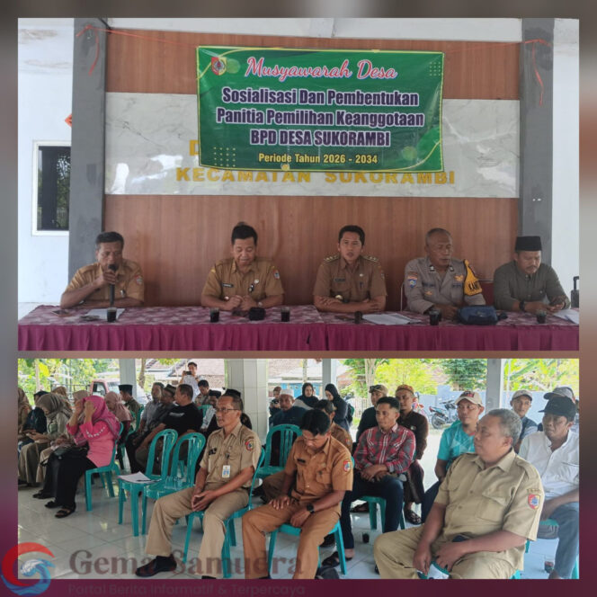 
Dalam Rangka Pengisian Anggota BPD Periode 2026- 2034 Desa Sukorambi Menggelar Musdes Sosialisasi dan Pembentukan Panitia.