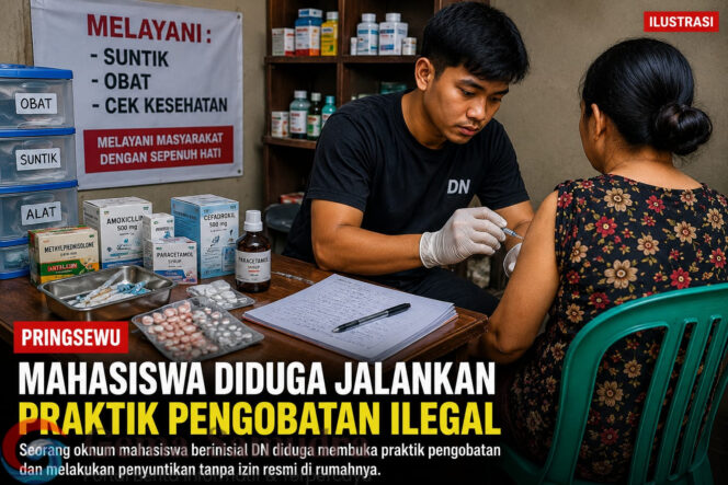
Nekat Layani Suntik dan Obat-obatan, Mahasiswa di Pringsewu Diduga Praktik Tanpa Izin