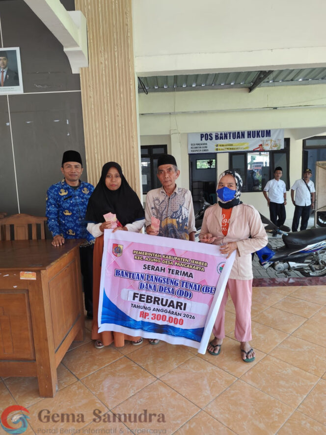 
Pemdes Pancakarya, Kecamatan Ajung, Kabupaten Jember,Salurkan BLT Dana Desa Januari–Juni 2026 kepada 60 KPM