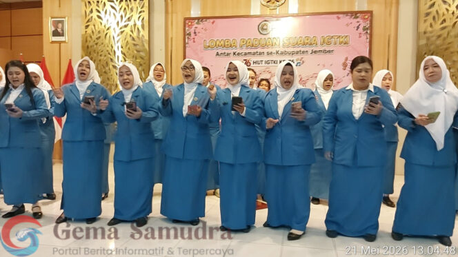 
Ratusan Guru TK Ikuti Lomba Paduan Suara IGTKI Kabupaten Jember Menyambut HUT ke 76.