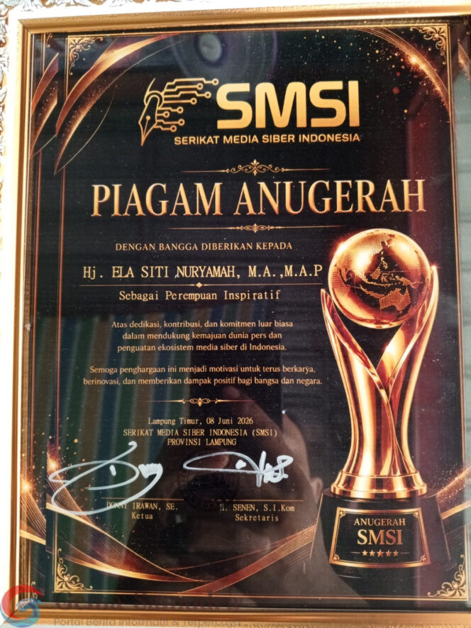 
Hj. Ela Siti Nuryamah Raih Anugerah Perempuan Inspiratif dari SMSI