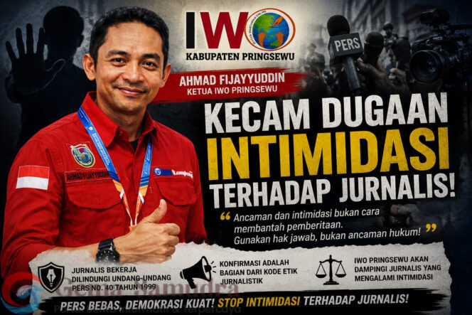 
Ketua IWO Pringsewu Kecam Dugaan Intimidasi terhadap Jurnalis: Ancaman Tak Boleh Bungkam Pers