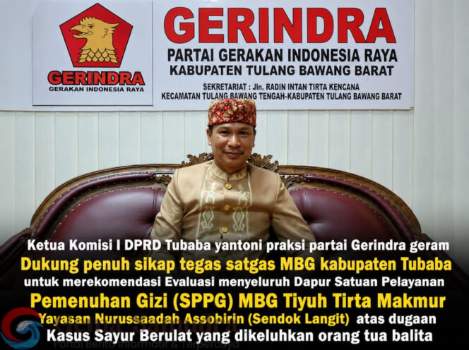 
Ketua Komisi I DPRD Tubaba Minta Satgas Provinsi Lampung Jangan Tutup Mata Terkait Kasus Sayur Berulat